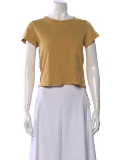 Pre-owned Re/done Crew Neck Short Sleeve T-shirt In Yellow