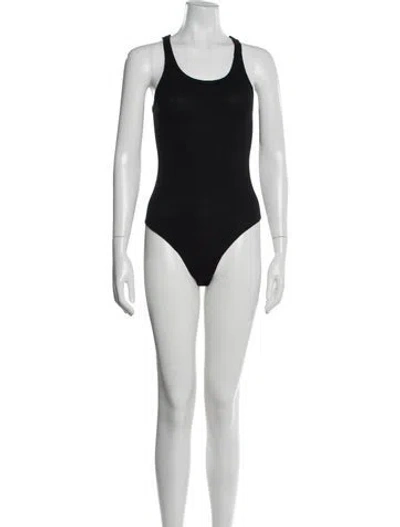 Pre-owned Re/done Crew Neck Sleeveless Bodysuit In Black