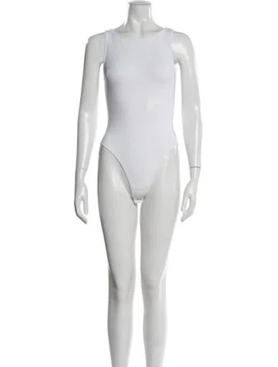 Pre-owned Re/done Crew Neck Sleeveless Bodysuit In Neutral