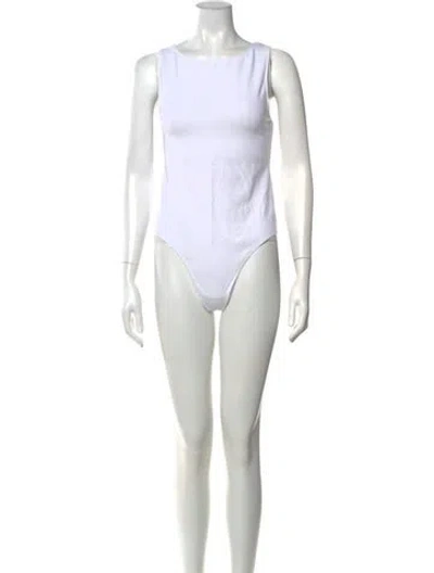 Pre-owned Re/done Crew Neck Sleeveless Bodysuit In White