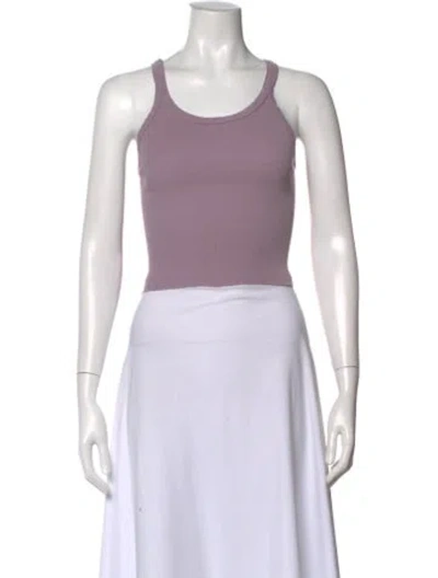Pre-owned Re/done Crew Neck Sleeveless Crop Top In Purple