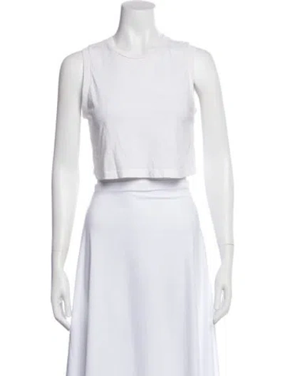 Pre-owned Re/done Crew Neck Sleeveless Crop Top In White