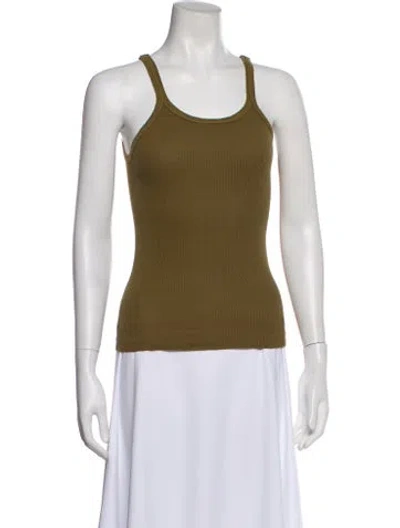 Pre-owned Re/done Crew Neck Sleeveless Top In Green