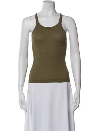 Pre-owned Re/done Crew Neck Sleeveless Top In Green