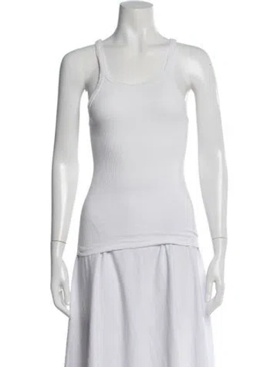 Pre-owned Re/done Crew Neck Sleeveless Top In White