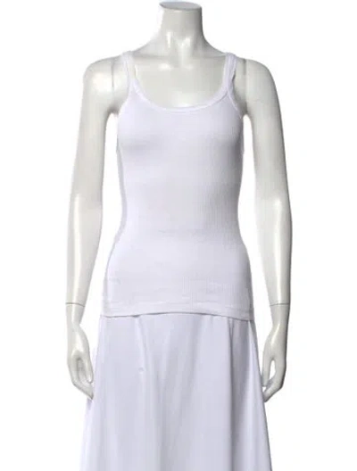 Pre-owned Re/done Crew Neck Sleeveless Top In White