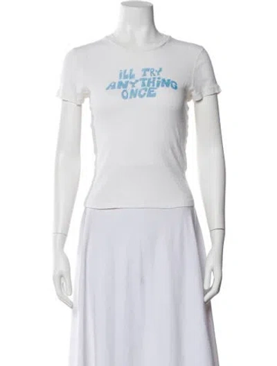 Pre-owned Re/done Crew Neck Sleeveless T-shirt In White