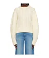 Re/done Cable-knit Wool Sweater In White