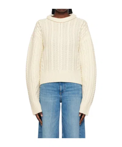 Re/done Cable-knit Wool Sweater In Ivory