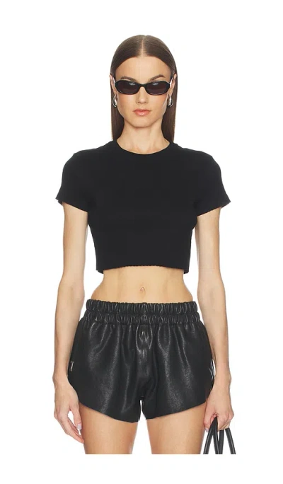 Re/done Cropped 60s Slim Tee In Black