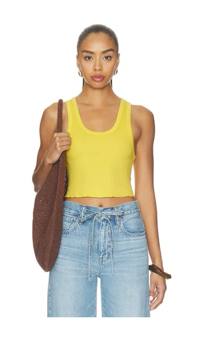 Re/done Cropped 60s Tank In Yellow