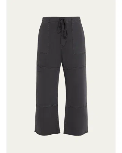 Re/done Cropped Beach Pants In Washed Black