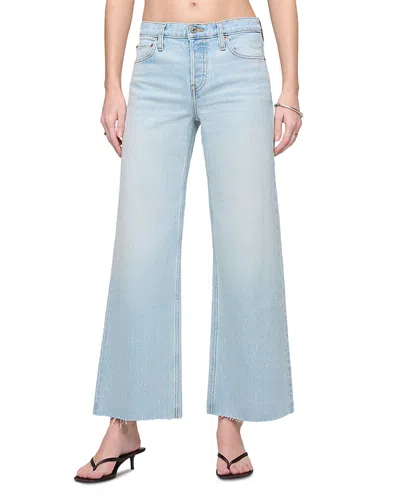 Re/done Cropped Mid Rise Wide Leg Jeans In Silver Springs In Blue