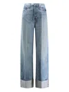 Re/done Cuffed Jeans In Blue