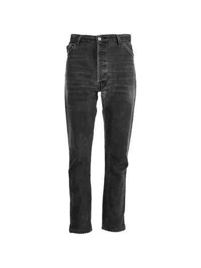 Pre-owned Re/done Customised Levi's High-rise Trousers In Black