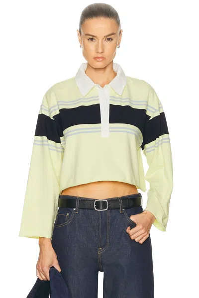 Re/done Cut Off Rugby Polo Top In Multi