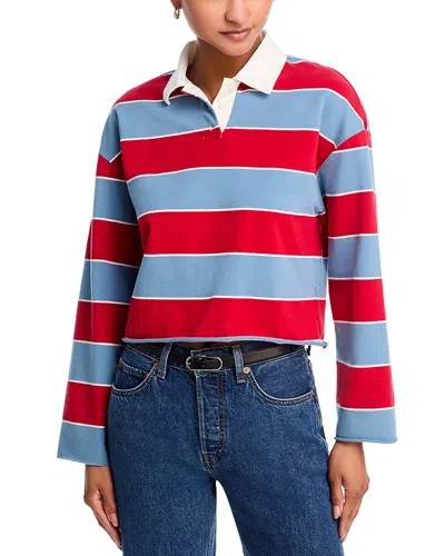 Re/done Cut Off Rugby Top In Blue