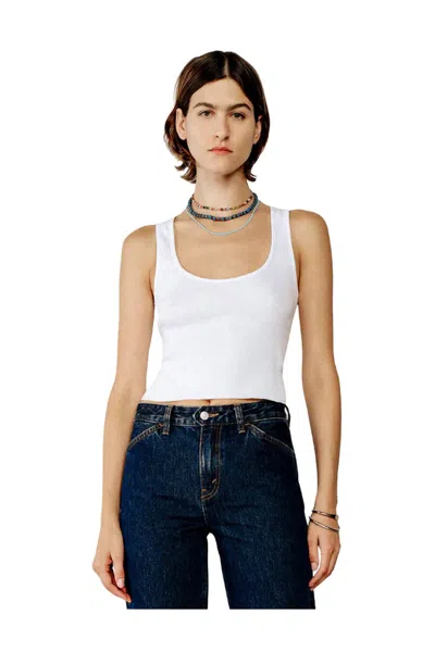 Re/done Cut Off Tank Top In White
