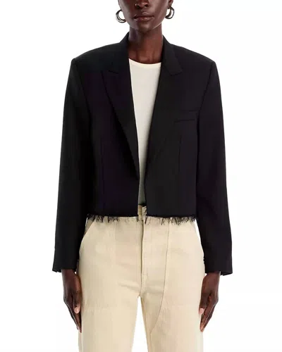 Re/done Cutoff Boyfriend Cropped Blazer In Black