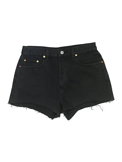 Re/done Denim Shorts In Black