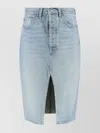 Re/done Denim Skirt With Back Pockets And Front Slit