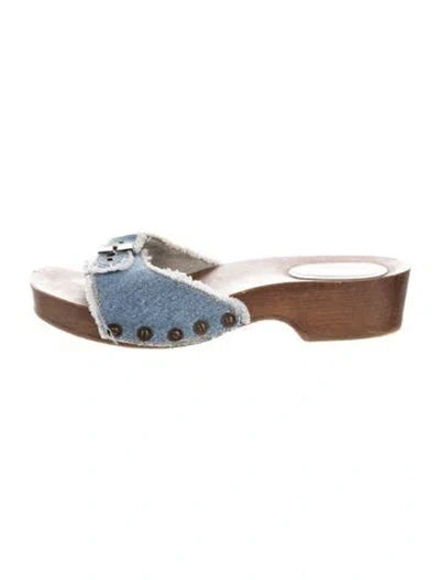 Pre-owned Re/done Denim Slides In Blue