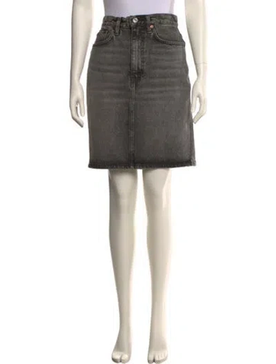 Pre-owned Re/done Distressed Accents Knee-length Skirt In Gray