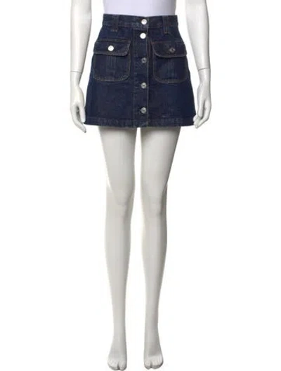 Pre-owned Re/done Distressed Accents Mini Skirt In Blue