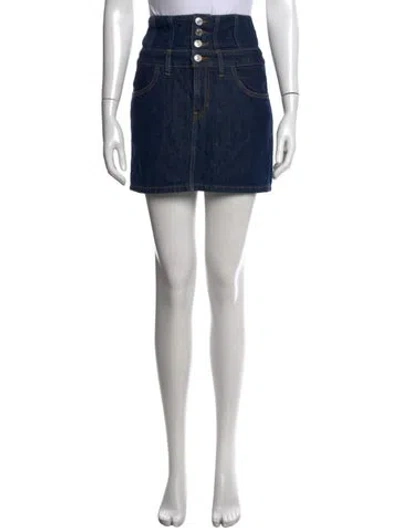 Pre-owned Re/done Distressed Accents Mini Skirt In Blue