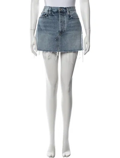 Pre-owned Re/done Distressed Accents Mini Skirt In Blue