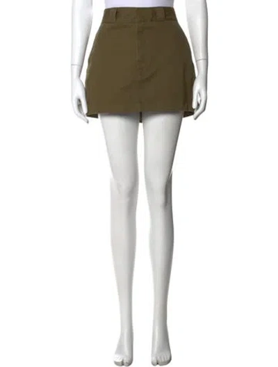 Pre-owned Re/done Distressed Accents Mini Skirt In Green