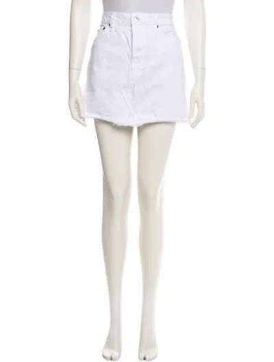 Pre-owned Re/done Distressed Accents Mini Skirt In Neutral