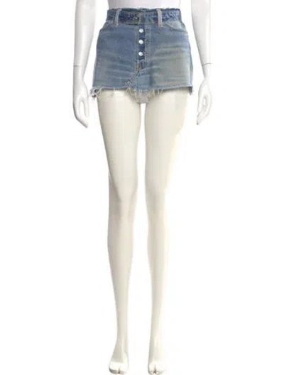 Pre-owned Re/done Distressed Accents Mini Skirt In Neutral
