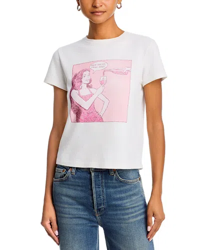 Re/done Drink Wine Graphic Classic Tee In White
