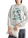 Re/done Earth Graphic Sweatshirt In White In Gray