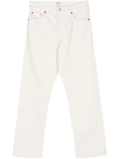 Re/done Easy Straight-leg Cropped Jeans In Neutrals