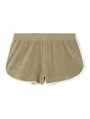 Re/done Elastic-waistband Terry Shorts In Brown