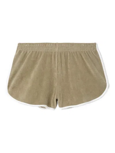Re/done Elastic-waistband Terry Shorts In Brown