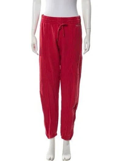Pre-owned Re/done Embroidered Accent Sweatpants In Red