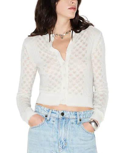 Re/done Emma Textured Cardigan In White