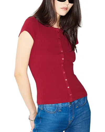 Re/done Emmy Short Sleeve Baby Tee In Red