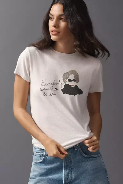 Re/done Everybody Wants To Be Us Classic Cotton Tee In White