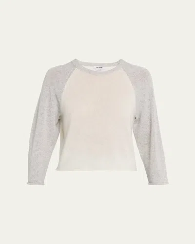 Re/done Featherweight Cashmere Baseball Tee In Multi