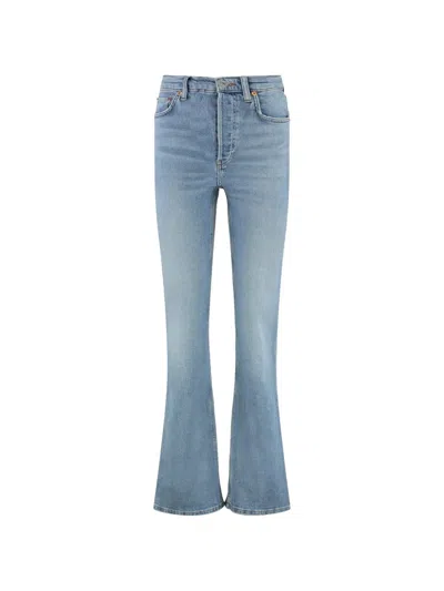 Re/done Five-pocket Flared Jeans In Blue