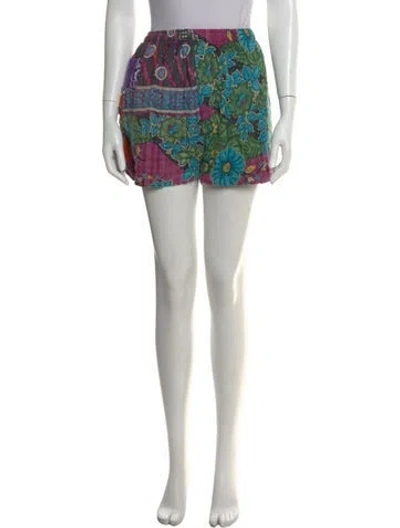 Pre-owned Re/done Floral Print Mini Shorts In Multi