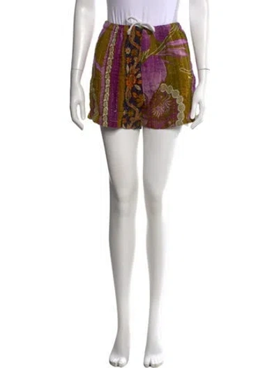 Pre-owned Re/done Floral Print Mini Shorts In Multicolor