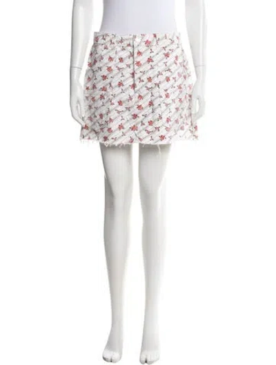 Pre-owned Re/done Floral Print Mini Skirt In White