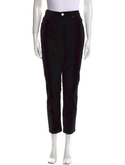 Pre-owned Re/done Floral Print Skinny Leg Pants In Black