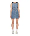Re/done Frayed Denim Minidress In Blue