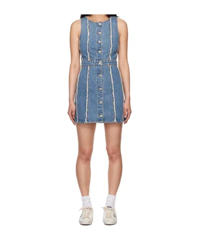 RE/DONE FRAYED DENIM MINIDRESS